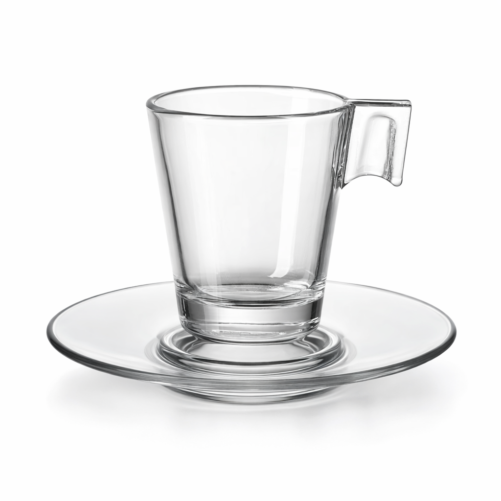 [ACB-0001] Tazza e Piattino di Vetro 90ml