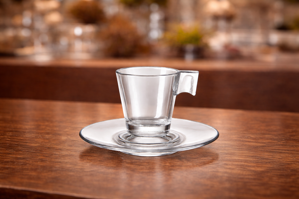[ACB-0001] Tazza e Piattino di Vetro 90ml