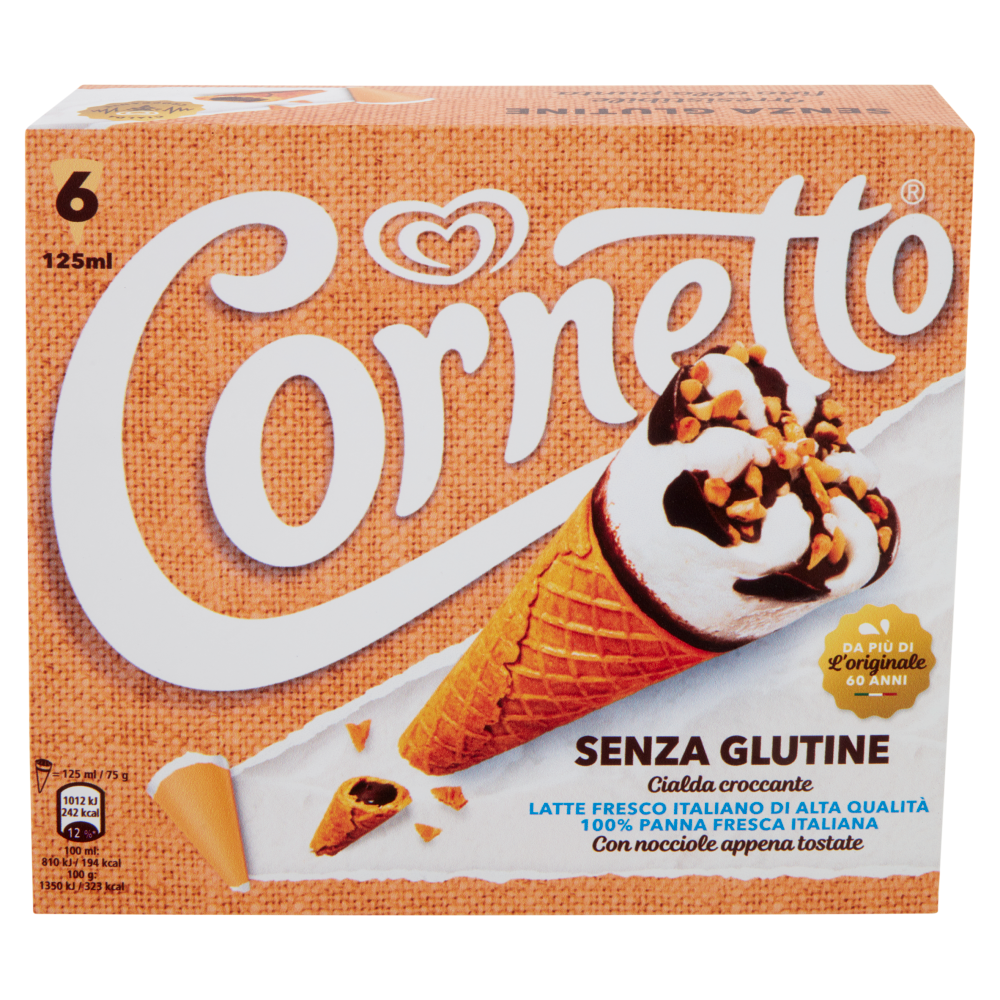 35720 - CORNETTO SENZA GLUTINE E SENZA LATTOSIO 24pz